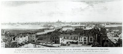 A View of the Cities of London and Westminster with Suburbs and Circumjacent Country by English School